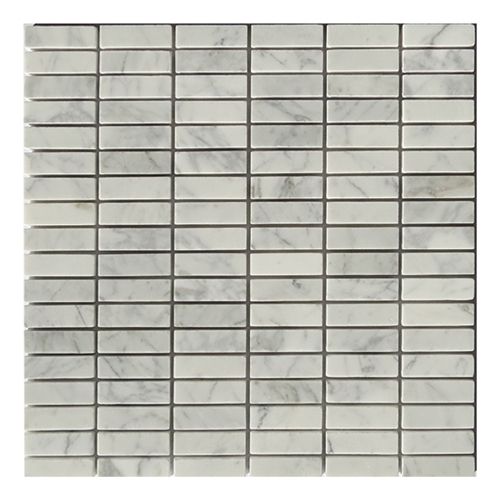 Gemini Mosaics Carrara Marble Tile 48x15mm - 300x300mm