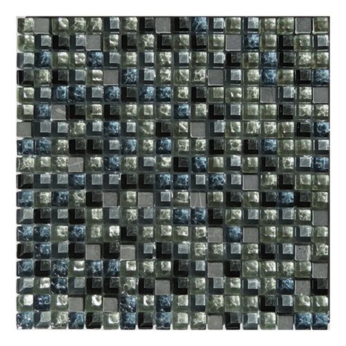 Gemini Mosaics Blue Mix Glass & Stone Tile - 300x300mm
