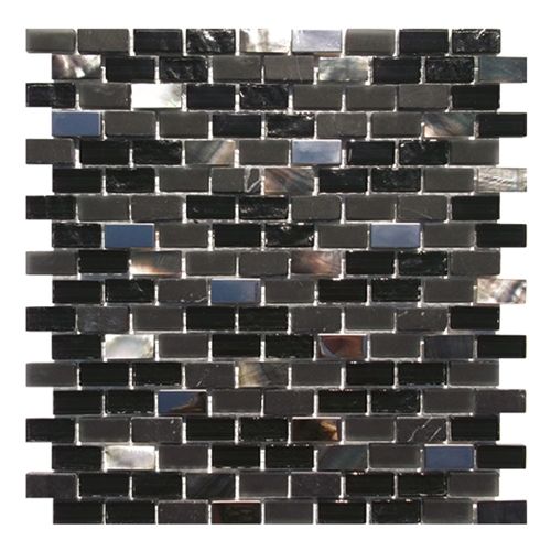 Gemini Mosaics Sea Shell Black Tile - 300x300mm