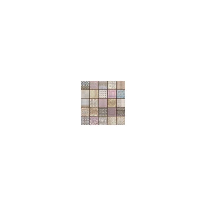 Patchwork Mosaic Effect Tiles Cardiff Fabric Tile - 333x333mm