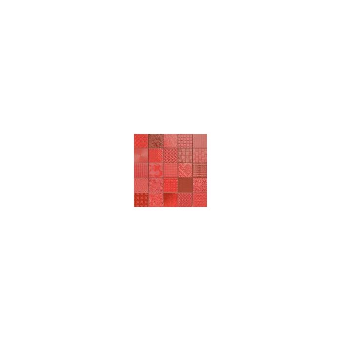 Patchwork Mosaic Effect Tiles Cardiff Rojo Tile - 333x333mm