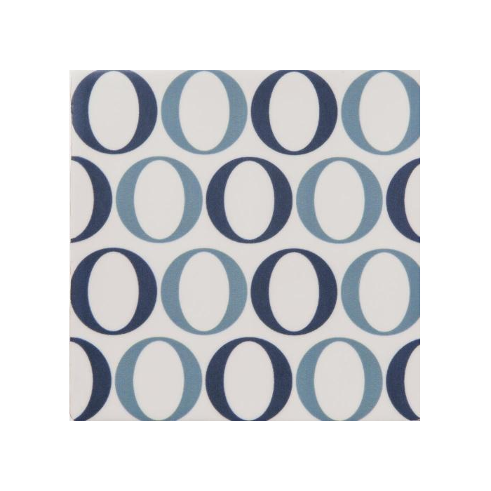 Soho Blue Des Circles Tile - 140x140mm