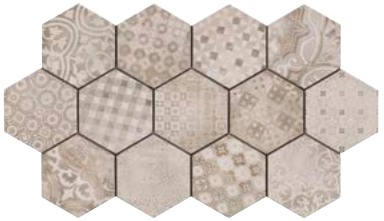 Continental Tiles Rewind Decoro Cementine Mix Tiles - 210x180mm
