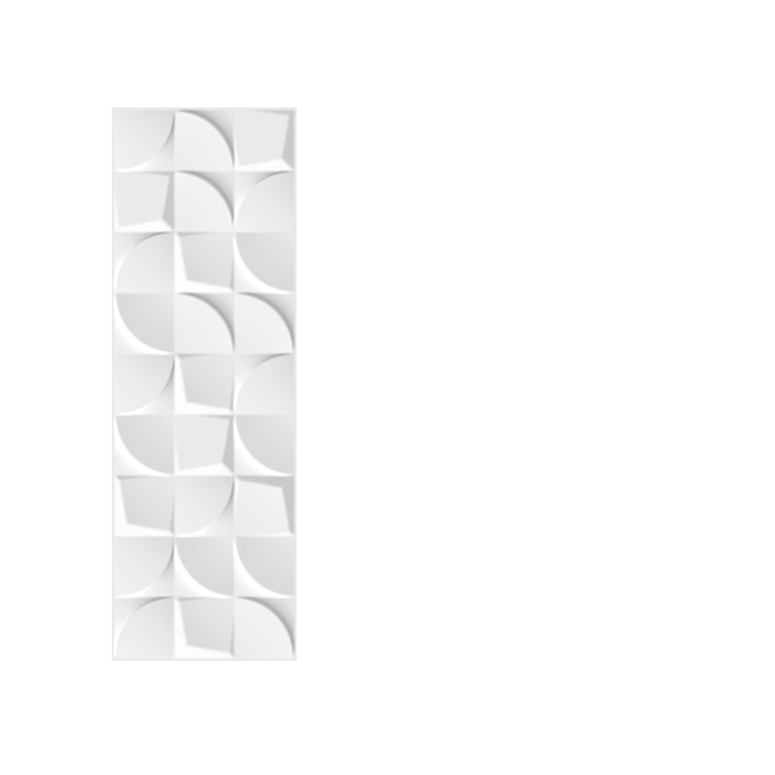 TAU Ceramica Tiles Bianchi Creazzo White Matt Curve Tiles 90x30