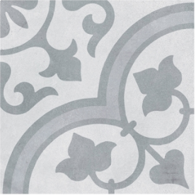 Cuban Silver Ornate Tile - 223x223mm