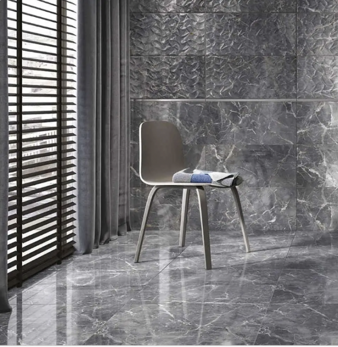 Gemini Tiles Nebula Grey Semi Polished Tile - 600x600mm