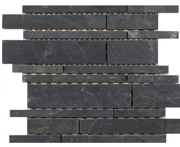 Linear Black Slate Mosaic 350x260mm