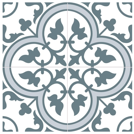 Hedbury Tiles Marina Blue feature pattern 45x45 Tiles