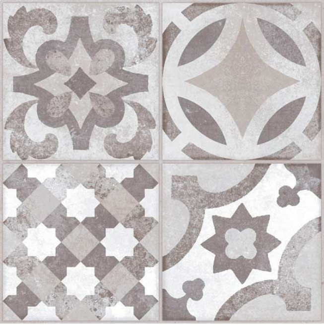 Land Gris Hydraulic Decor 41x41cm Glazed Ceramic Tiles