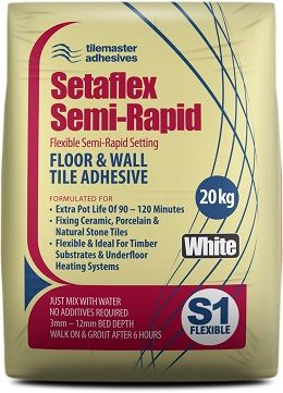 Tilemaster Adhesives Setaflex Semi-Rapid White 20kg